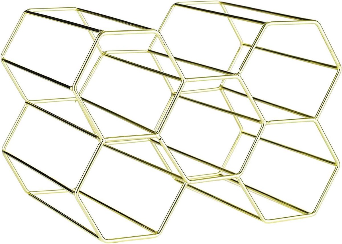 Gouden Wijnrek - Elegant en Functioneel - 1 stuk - Metaal