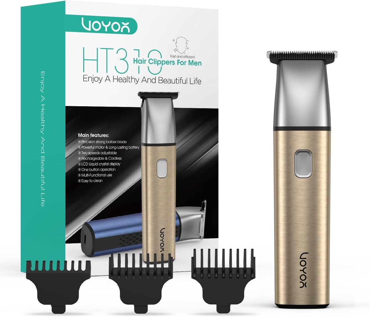 Professionele elektrische tondeuse voor heren met verstelbare lengtes en draadloze functionaliteit