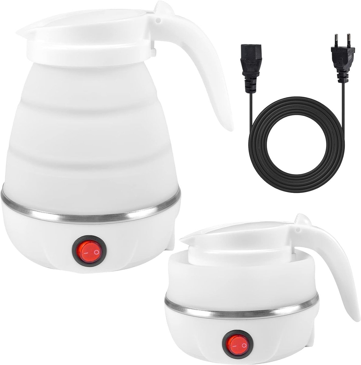 Opvouwbare Elektrische Waterkoker - 600 ml Mini Waterkoker voor Kamperen en Reizen