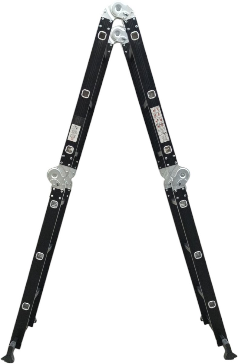 SCT - Ladder - 4x3 Multi Vouwladder - telescoopladder - Zwart – foto 2