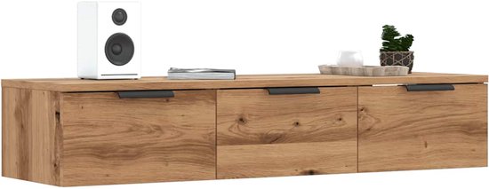 Foto: Vidaxl wandkast 102x30x20 cm artisanaal eikenkleur wandkast wandkasten hangkast hangende kast