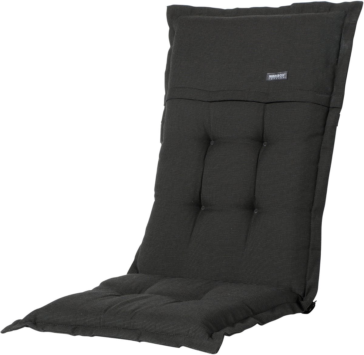 Madison - Tuinkussen - Lage Rug - Rib Zwart - 105x50cm - Standenstoelkussen