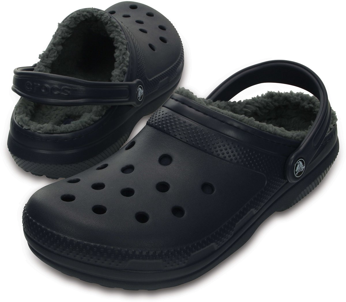 Crocs - Classic Lined Clog - Instap Sandaal - 39 - 40 - Blauw