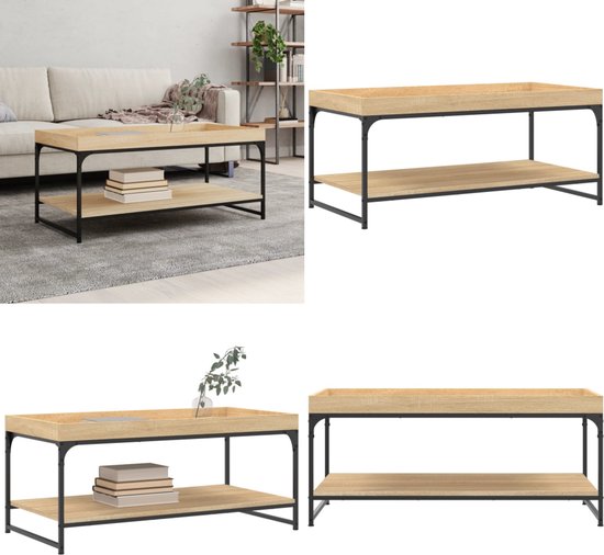 Salontafel 50x50x50 cm bewerkt hout zwart kopen