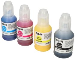 PrintAbout Huismerk Canon GI-56BK/C/M/Y Inktcartridge 4-kleuren Voordeelbundel