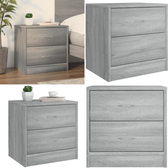 vidaXL Table de chevet - Chêne Sonoma Grijs - 40x30x40 cm Table de chevet - Armoire - Table d'appoint - Meubilair - Chêne Sonoma - Meubles de chambre
