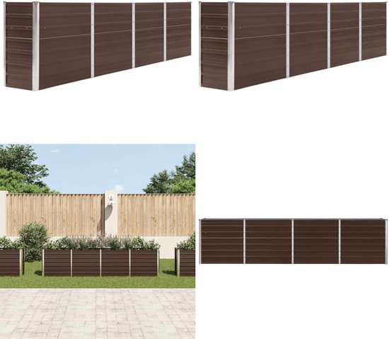 Plantenbak verhoogd 600x80x45 cm gegalvaniseerd staal grijs