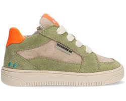 BunniesJR 225250-460 Jongens Lage Sneakers - Groen/Beige/Oranje - Suède - Veters