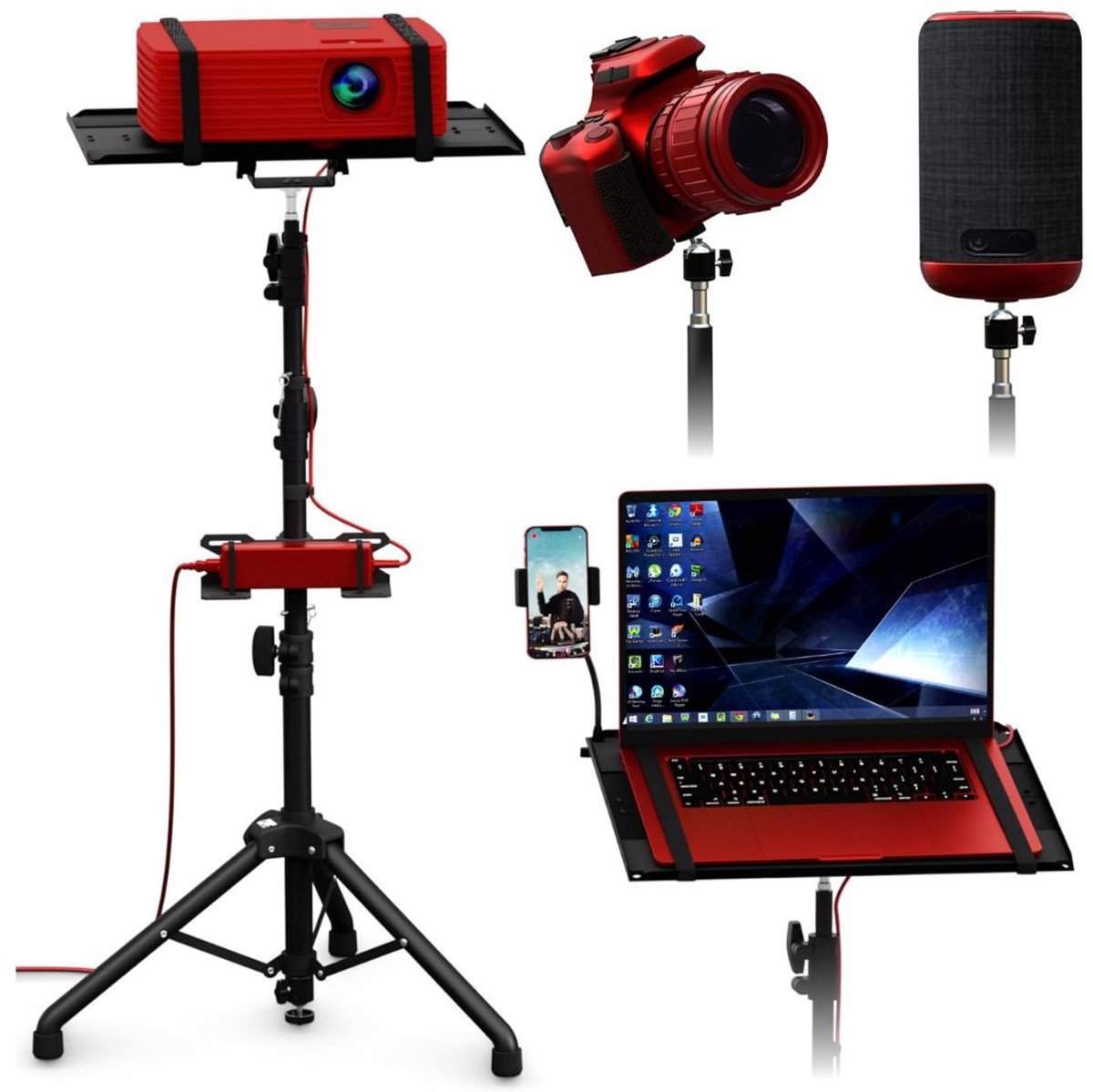 VELTRR® Projector Statief - Beamer Standaard - Tripod Verstelbaar - Zwart