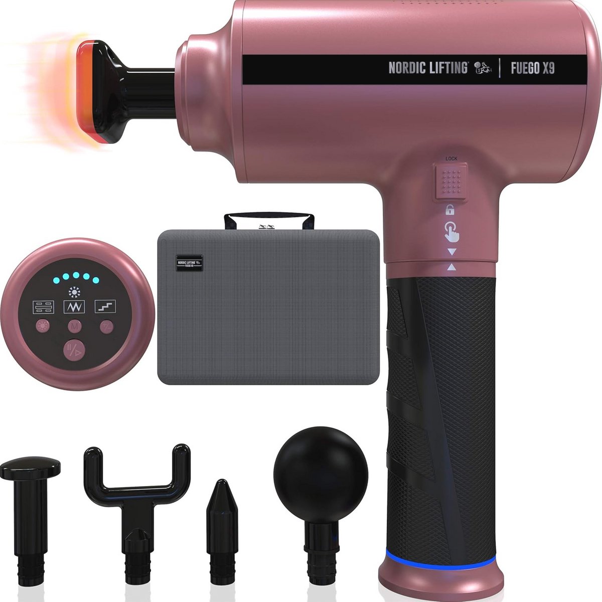 Verwarmd percussie massagepistool met 5 hoofden voor spierherstel en verlichting - Roze - Verwarmd - €203,65