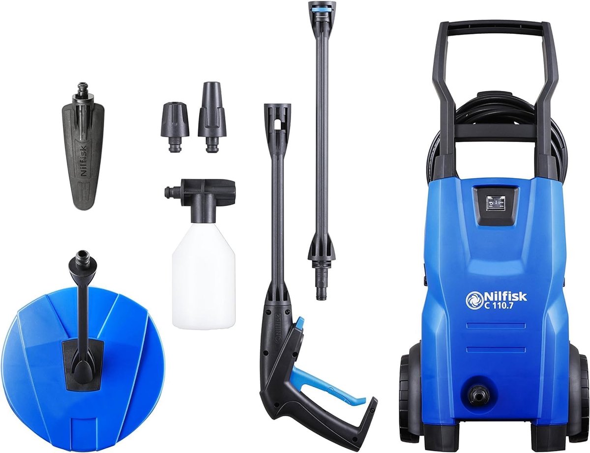 Hogedrukreiniger 110 Bar - Compacte Mini Reiniger met Schuimsproeier en Terrasreiniger