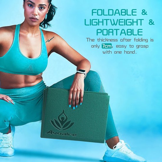 Yoga mat Opvouwbaar Antislip Draagbaar Milieuvriendelijke PVC Dikke Fitness Training Pilates Gym Oefenmat Workout voor Dames Heren Kinderen - Opvouwbare Yogamat. van Joques — afbeelding 2
