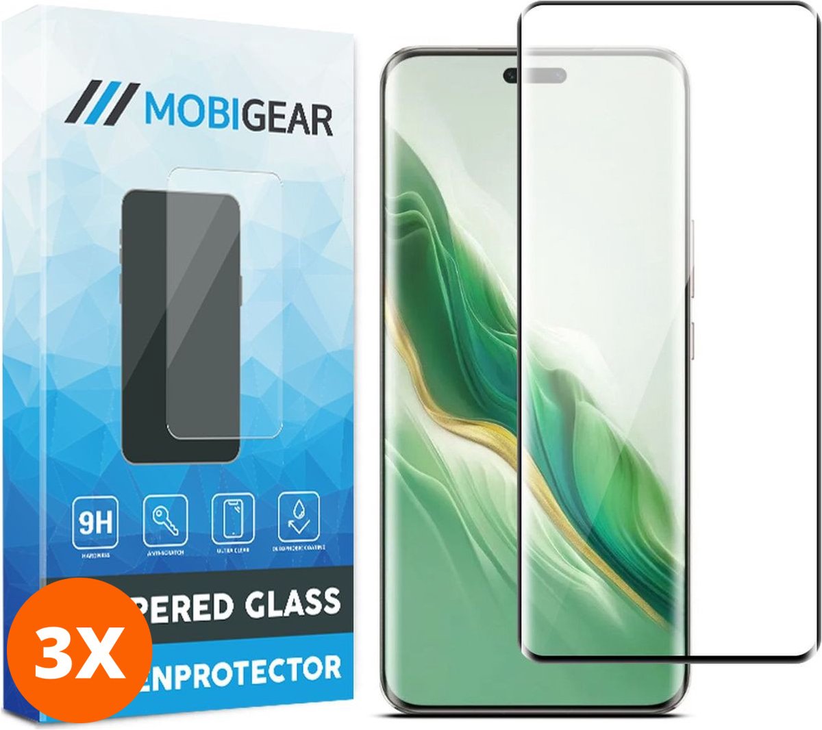 Mobigear Screenprotector geschikt voor HONOR Magic 6 Pro Glazen | Mobigear Premium Screenprotector - Case Friendly (3-Pack)