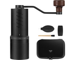Handmatige koffiemolen met 20 maalniveaus en reiskoffer