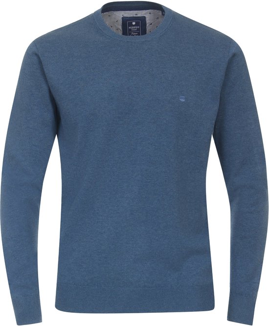 Pull homme Redmond en coton - Col rond - Bleu (épaisseur moyenne)