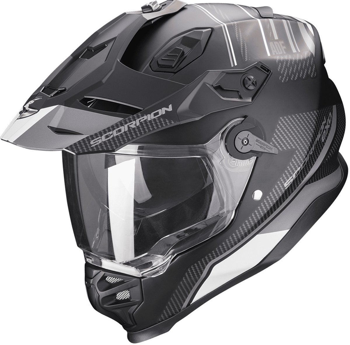 Scorpion ADF-9000 Air Desert Mat Zwart-Zilver Adventure Helm - Helm