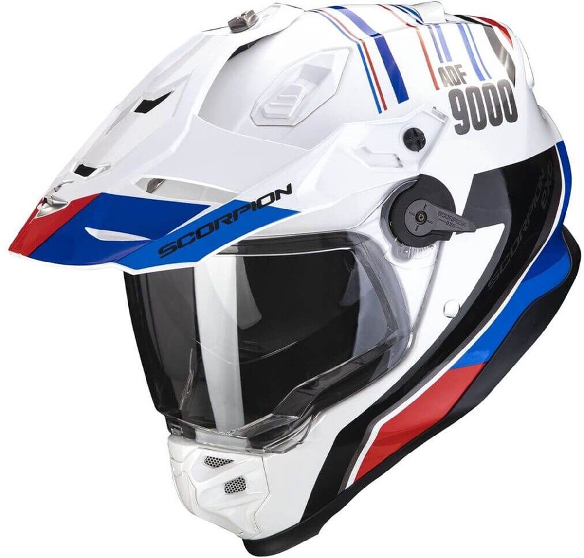 Scorpion ADF-9000 Air Desert Wit-Blauw-Rood Adventure Helm - Helm