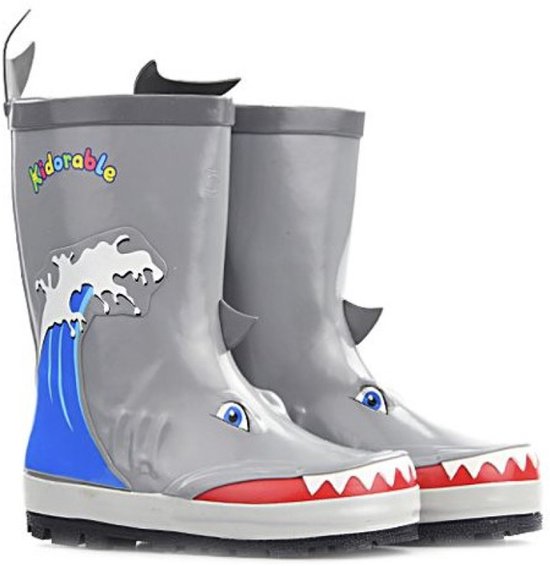 Bottes de pluie enfant grises Shark de Kidorable 20/21