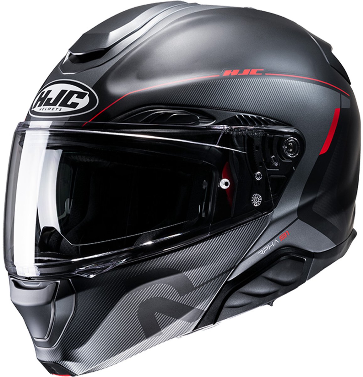 Hjc Rpha 91 Combust Black Red Mc1Sf Modular Helmets 2XL - Maat 2XL - Helm