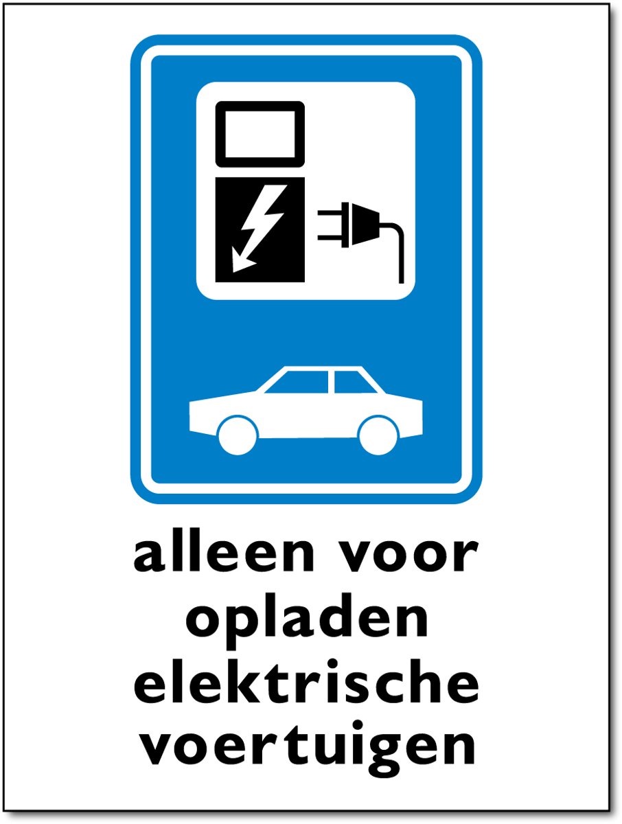 Laden elektrische voertuigen bord - Forex - 30 x 40 cm - Weerbestendig