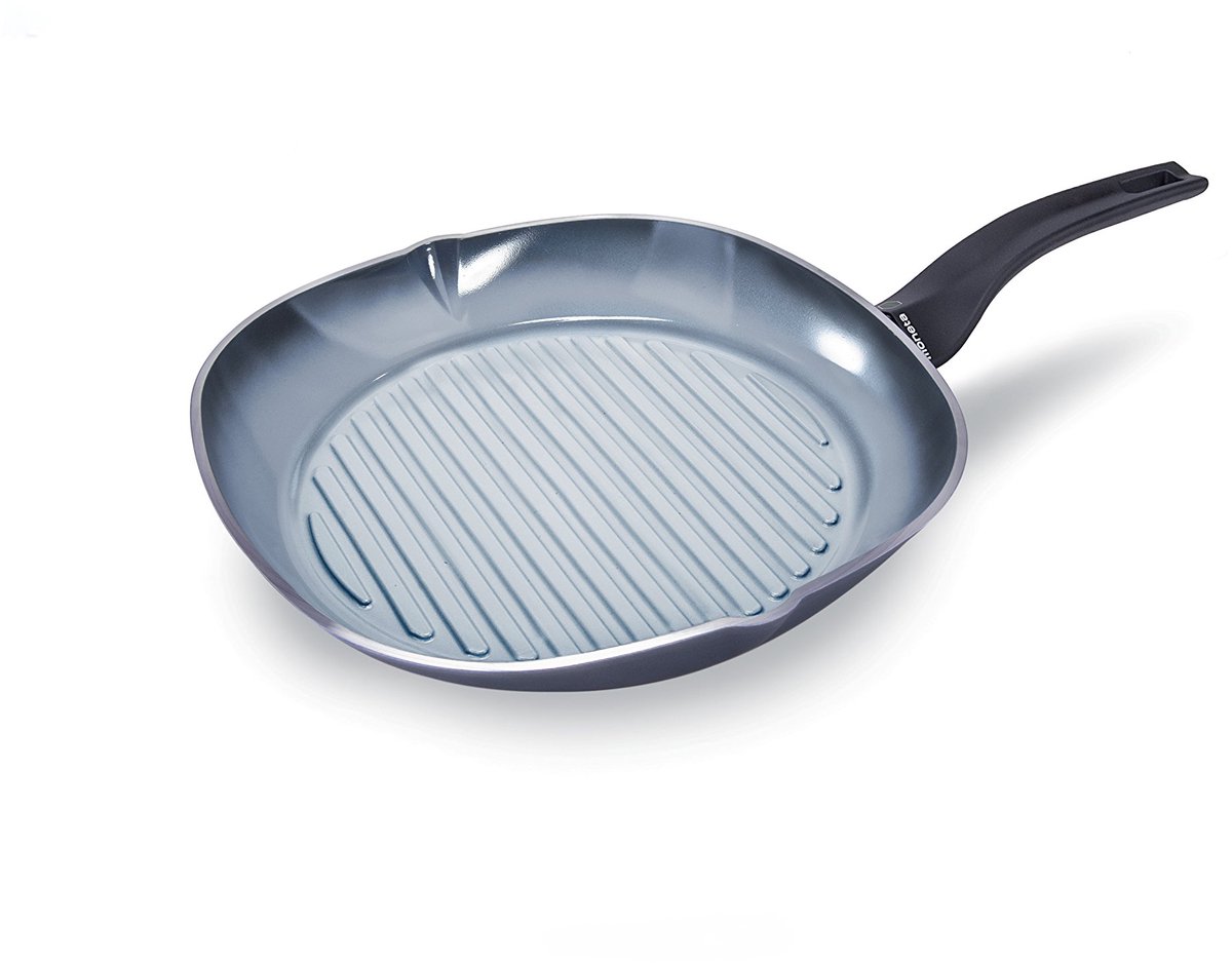 My Ninki ® Hoogwaardige Aluminium Grillpan met Innovatieve Antiaanbaklaag en Veilig Handgreepsysteem, 28 x 28 cm