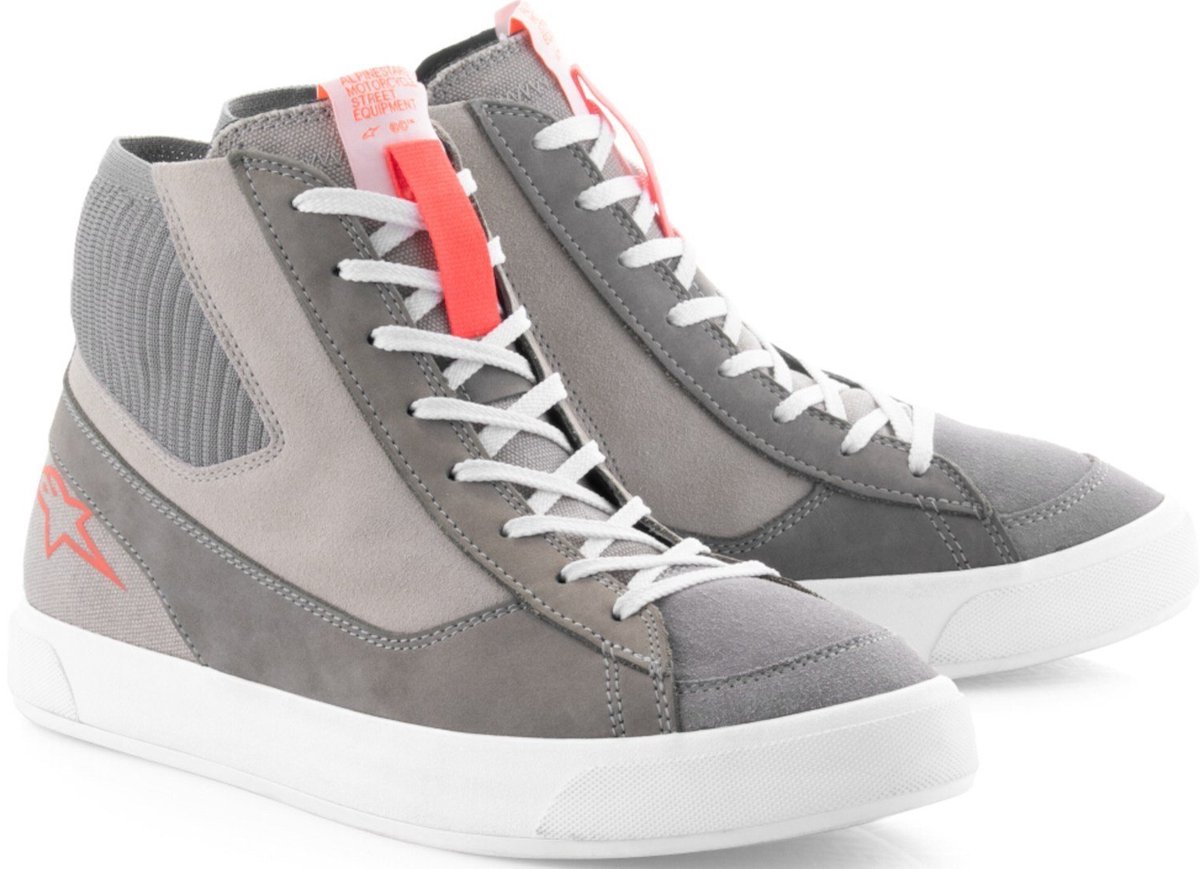 Alpinestars Stated Licht Grijs Fluo Rood Wit Motorschoenen - Maat 45 - Laars