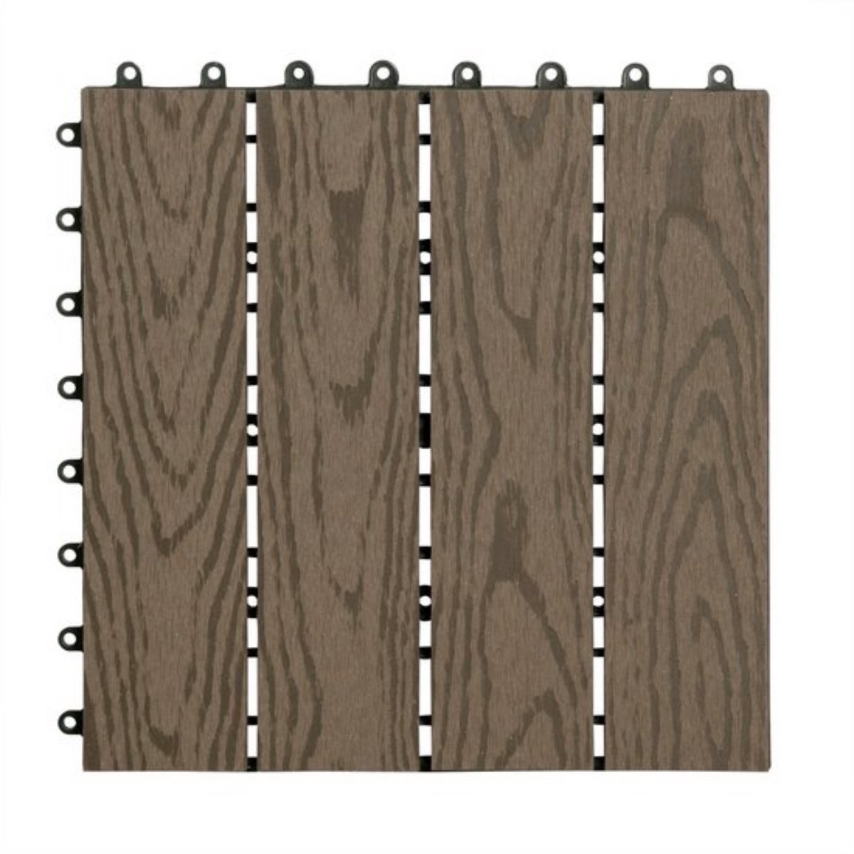Patio tuintegels kliksysteem - set van 11 - robuust & onderhoudsvriendelijk - weerbestendig & stijlvol - bruin - 30x30 cm