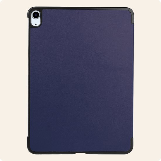 Étui pour iPad Air 2025 (11 pouces) Étui pour tablette à trois volets Étui avec protection d'écran - Étui pour iPad Air M3 (11 pouces) Étui à Hardcover - Bleu foncé