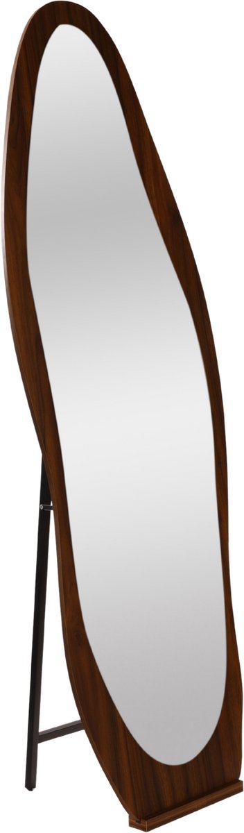 SensaHome Asymmetrische Staande Spiegel – Houten Frame – 160x55 cm – Bruin