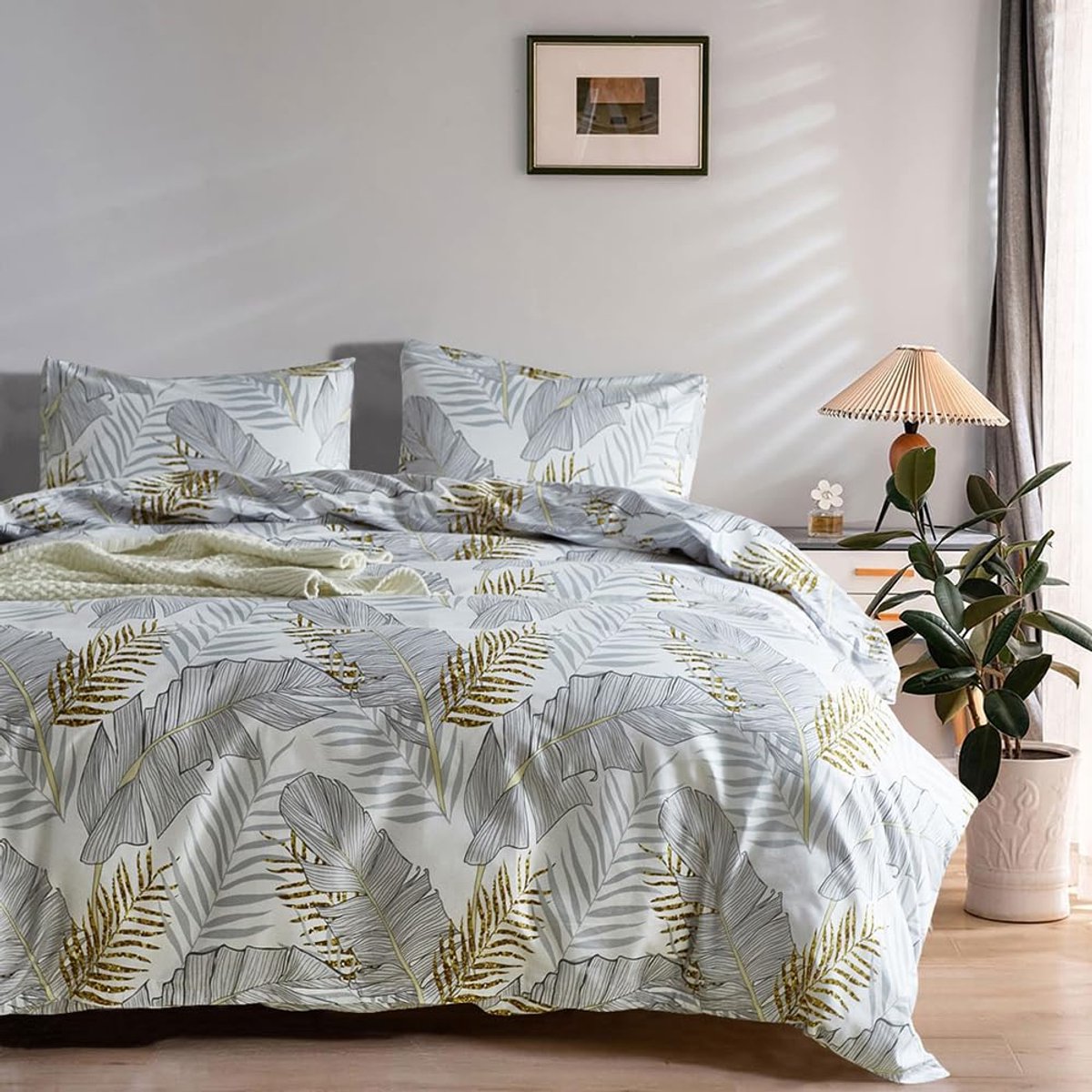 My Ninki ® Comfortabele en Stijlvolle Bedtextielset met Tropisch Palmbladontwerp voor Ultiem Slaapcomfort