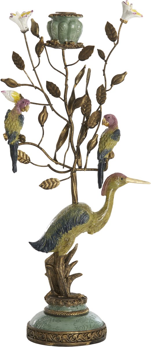 Light&living Kandelaar 22x11x44 cm HERON geel-roze-groen+brons