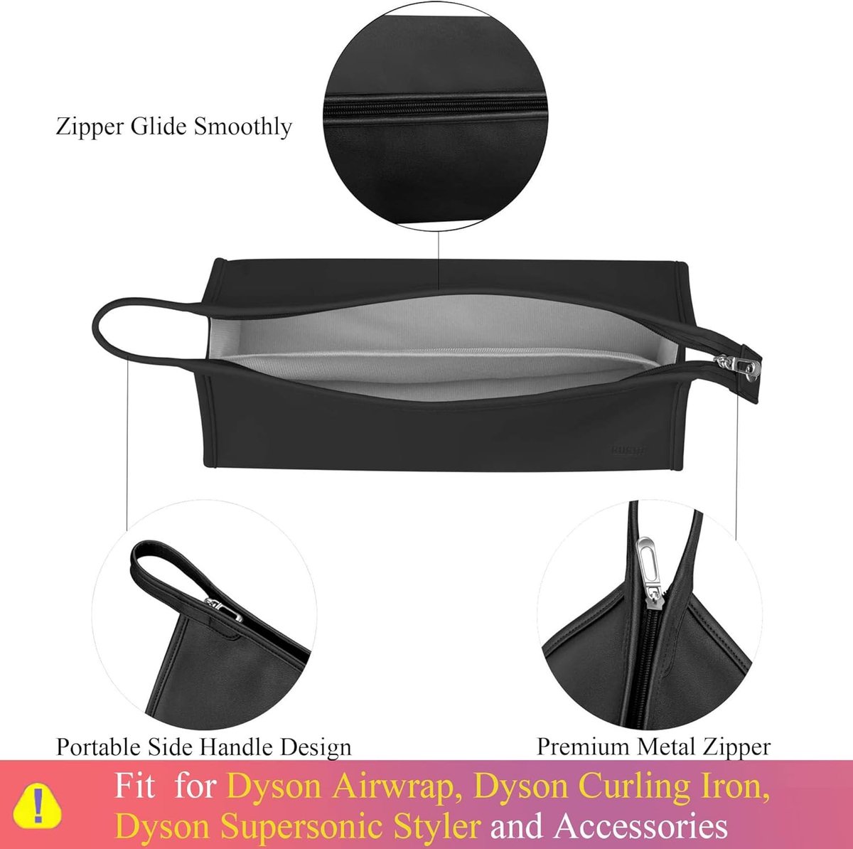 Föhn Organizer - Reistas - Toilettassen - Voor Dyson Airwrap, Dyson Fohn en Dyson Airwrap Complete Multistyler - Reistas Stijltangbevestiging - Reistas - Stylist Organizer - Organizer Tas - zwart thumbnail 4