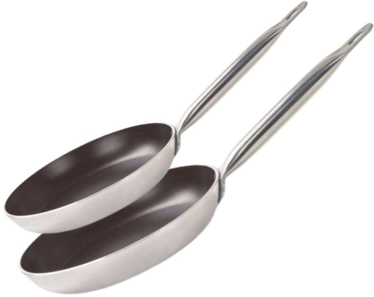 Set van 2 Pannen 28 en 32 cm keramisch zonder PFAS Bistro Line Elo