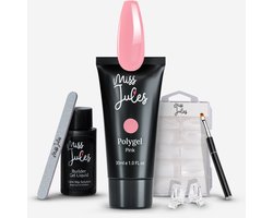 Miss Jules® Polygel Kit - Nagel Verlenging Starterspakket 30 ml Roze - Manicure Set Incl. Instructievideo (NL) - Complete Nagel Kit voor Polygel Nagels - HEMA & TPO vrij - Incl. Instructievideo