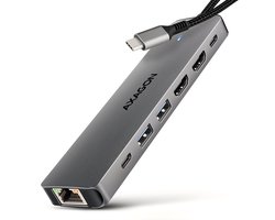 Axagon HMC-7HX2 laptop dock & poortreplicator Bedraad USB 3.2 Gen 1 (3.1 Gen 1) Type-C Grijs