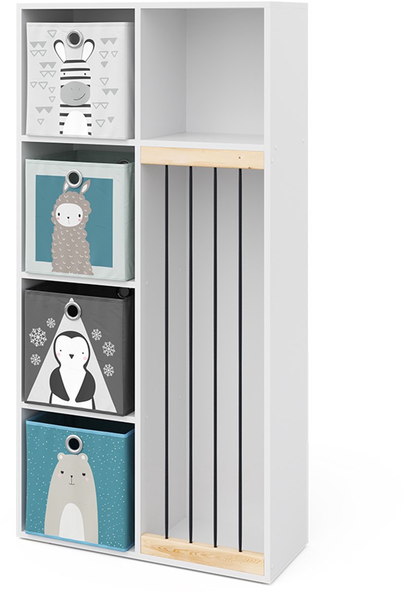 Vicco Marvin Kinderboekenkast – 72 x 143 cm met 4 vouwdozen opt.2 Wit
