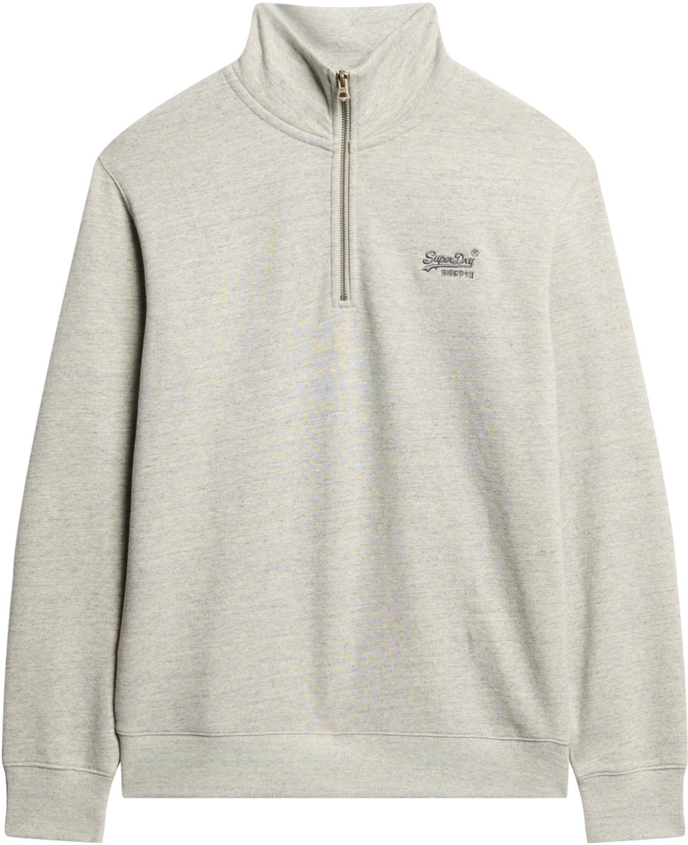 Superdry Essential sweatshirt met logo en halve rits Heren Truien Grijs