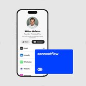 ConnectFlow - Digitaal visitekaartje - NFC & QR - Deel en ontvang gegevens - Standard Card Blue