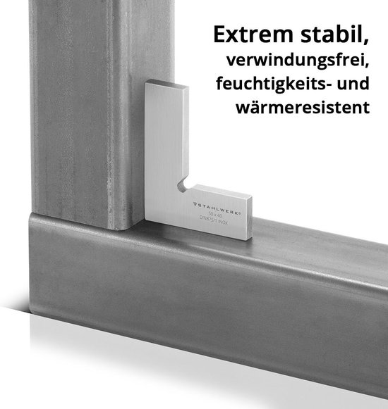 STAHLWERK carré 90° jeu de 6 angles de contrôle DIN 875/1 / angle de serrurier / angle d'arrêt / angle de précision en acier inoxydable