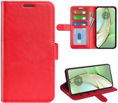 Motorola Edge 40 Hoesje - MobyDefend Wallet Book Case (Sluiting Achterkant) - Rood - GSM Hoesje - Telefoonhoesje Geschikt Voor Motorola Edge 40