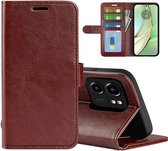 Coque Motorola Edge 40 - MobyDefend Wallet Book Case (fermeture arrière) - Marron - Étui pour téléphone portable - Étui de téléphone Convient pour : Motorola Edge 40