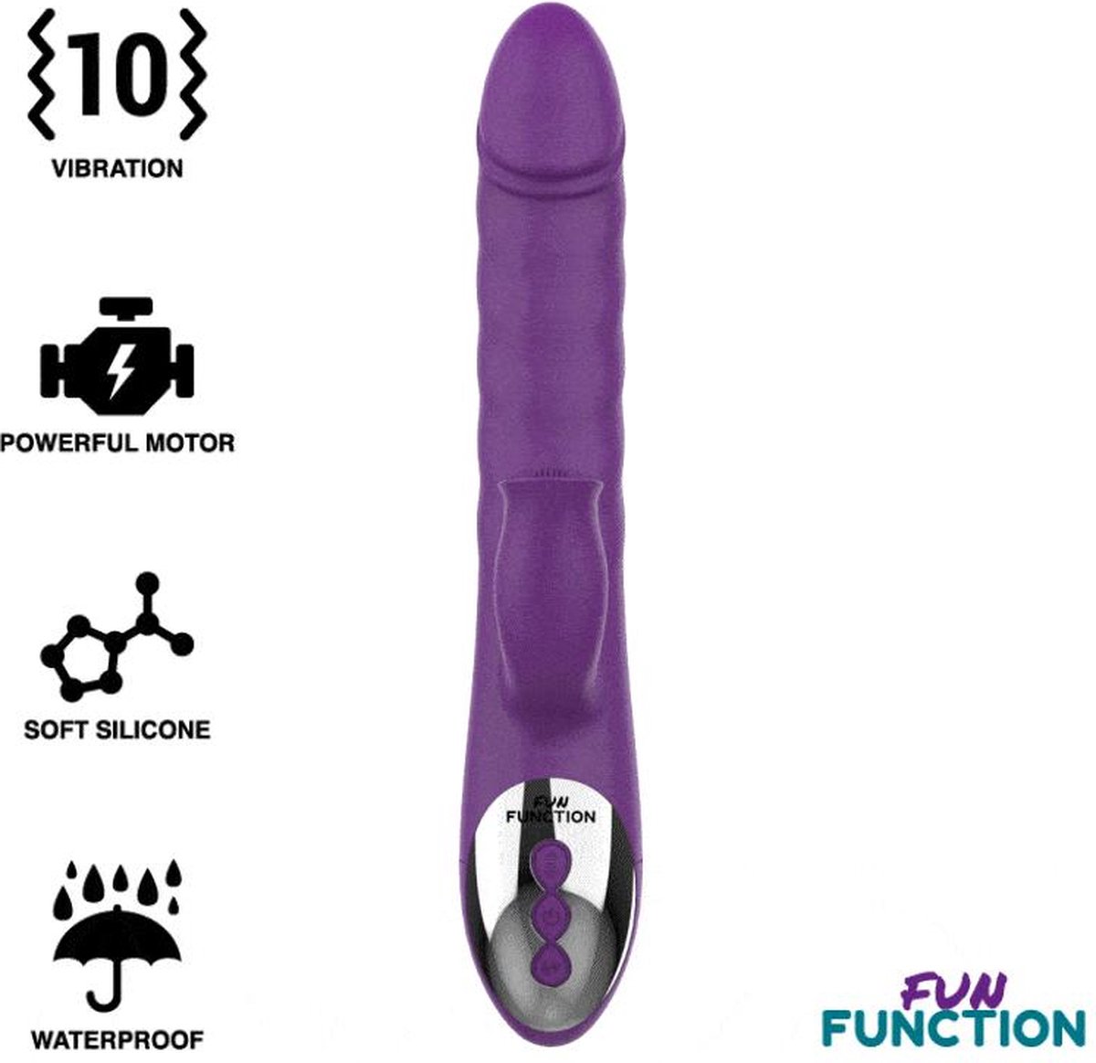 Fun Function Zenda - Vibrator - Tarzan - Stotend En Roterend - Paars