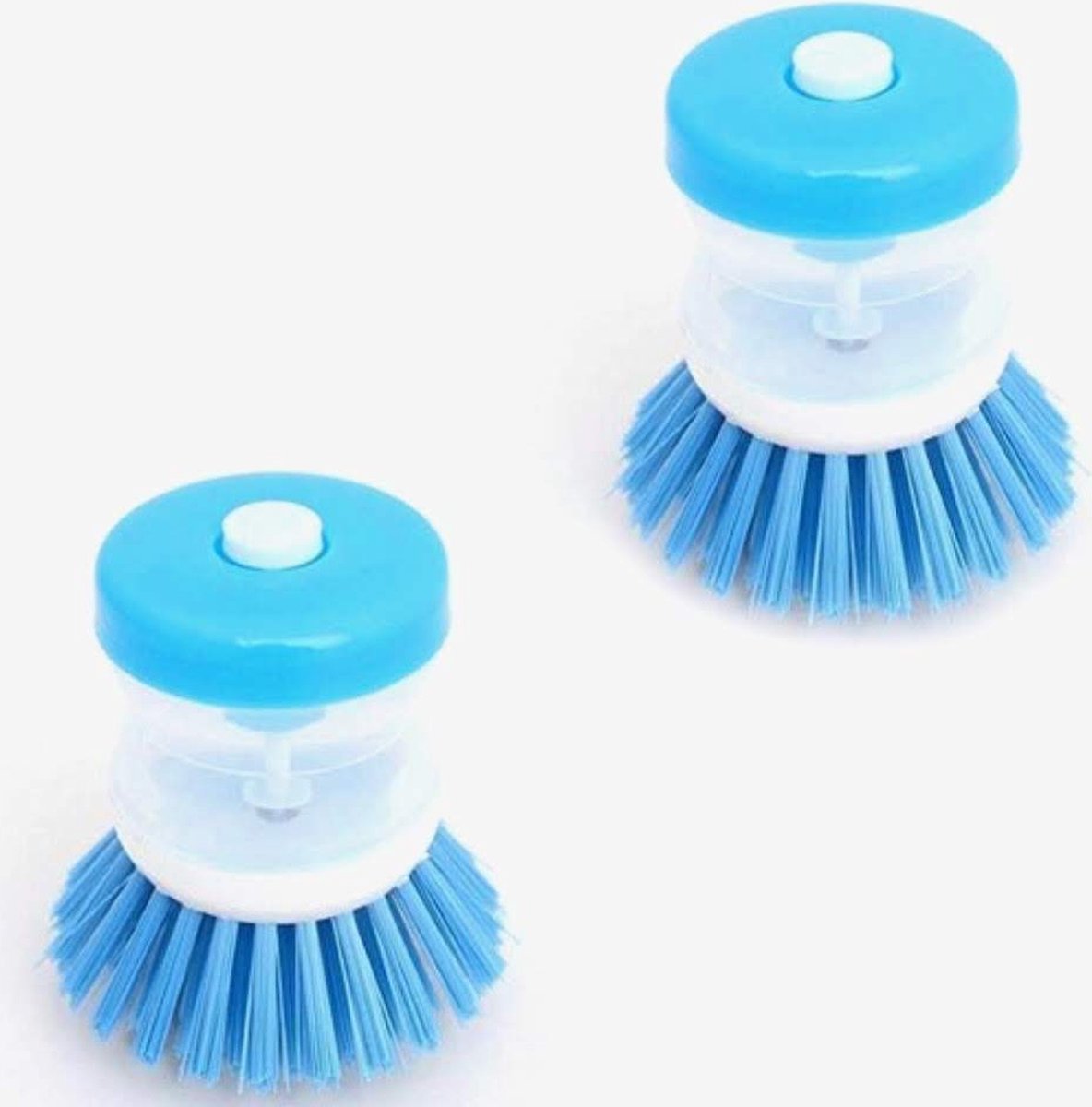 Goedkoopste 2 Stuks -Zeepdispdispenser Afwasborstel -Zeep Scrubber- Duurzaam & Comfortabel -Non Slip Handvat-Veelzijdig en