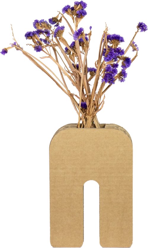 Kartonnen droogbloemen vaas Rachel - 6x15x22 cm - Kartonnen vaas - KarTent