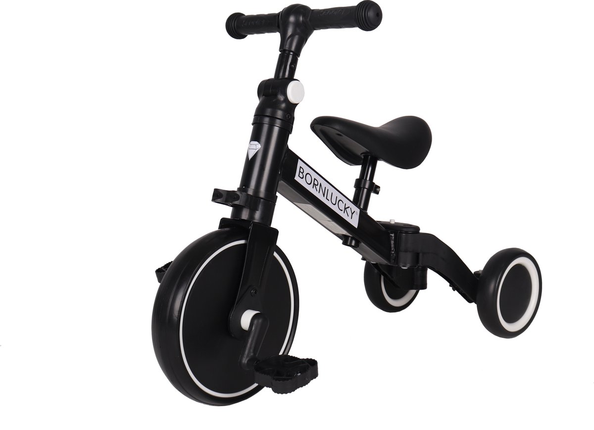 Born Lucky 4 in1 Driewieler / Loopfiets & Balance Bike - Zwart — afbeelding 5
