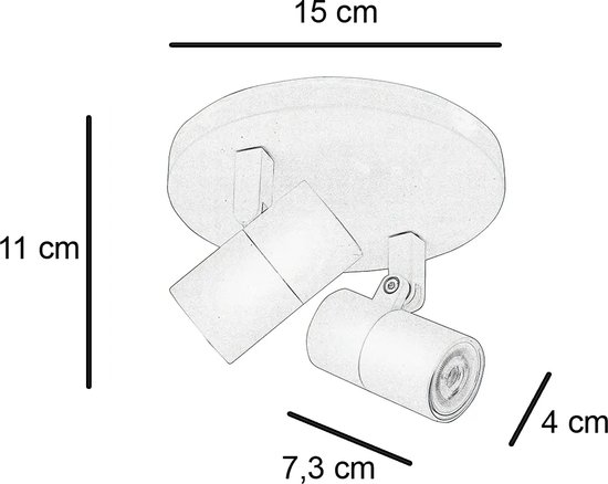 Highlight - Spot Picollo 2 lumières Ø 15 cm avec mini GU10 or noir