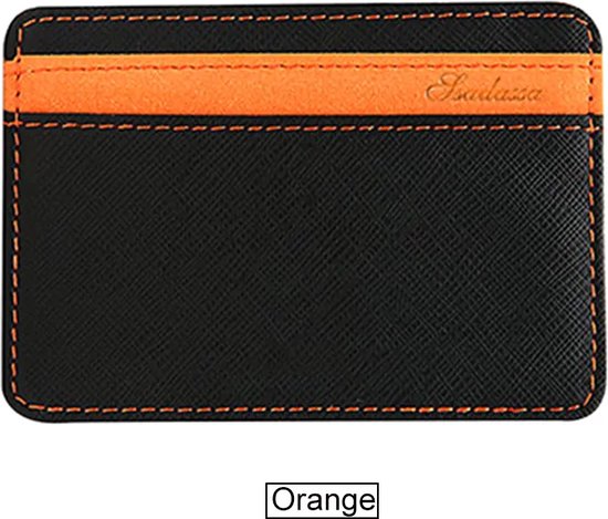 Porte-cartes pour cartes 2x4 I Porte-cartes de crédit I Porte-cartes I Portefeuille Magic I Oranje/ Zwart
