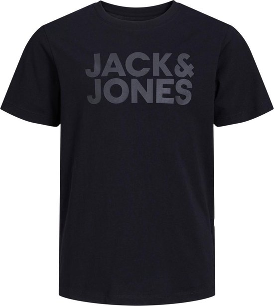 Zwart T-shirt met 'JACK&JONES' logo in donkergrijs op de voorkant.