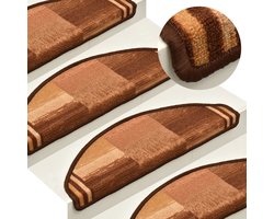vidaXL Anti Slip - Trapmatten - Trapmatten zelfklevend 15 st 65x21x4 cm bruin - Trappen Bekleden - Vloerbescherming - Binnenhuisdecoratie