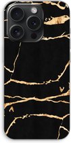 Case Company® - Hoesje geschikt voor iPhone 15 Pro hoesje - Gouden marmer - Soft Cover Telefoonhoesje - Bescherming aan alle Kanten en Schermrand